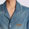 Camicia da pigiama a maniche corte in denim slavato Camicia da pigiama a maniche corte in denim slavato