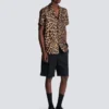 Camicia da pigiama in seta con stampa leopardata Camicia da pigiama in seta con stampa leopardata