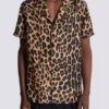 Camicia da pigiama in seta con stampa leopardata Camicia da pigiama in seta con stampa leopardata