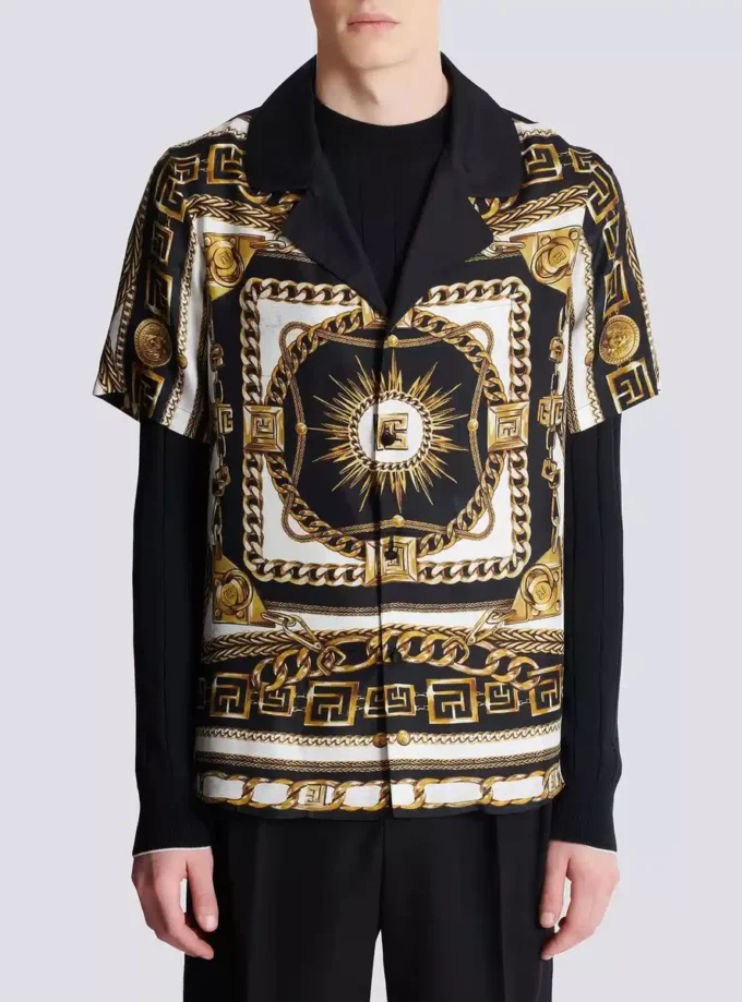 Camicia da pigiama stampata con motivo Foulard Chaînes Camicia da pigiama stampata con motivo Foulard Chaînes