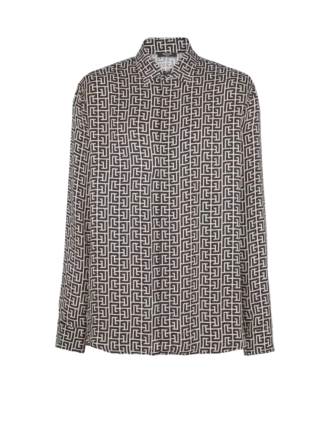 Camicia fluida con monogramma