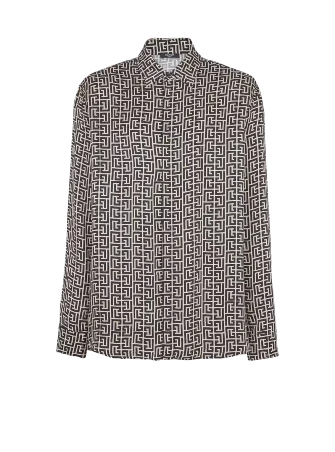 Camicia fluida con monogramma Camicia fluida con monogramma
