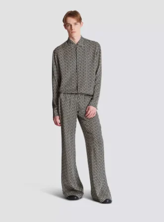 Camicia fluida con monogramma
