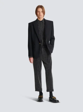 Camicia in cotone con strisce di cristallo