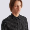 Camicia in cotone con strisce di cristallo Camicia in cotone con strisce di cristallo