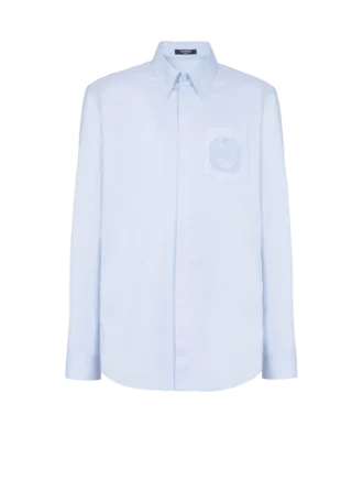Camicia in cotone ricamata Balmain Écusson