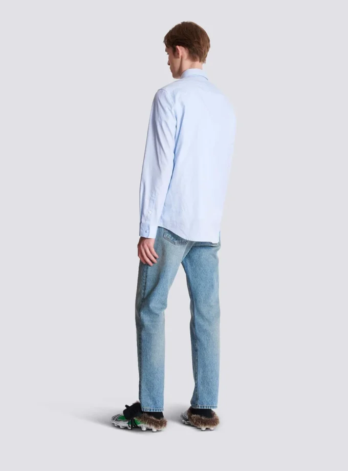 Camicia in cotone ricamata Balmain Écusson Camicia in cotone ricamata Balmain Écusson
