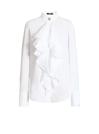 Camicia in popeline con volant