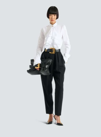 Camicia in popeline con volant