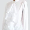 Camicia in popeline con volant Camicia in popeline con volant