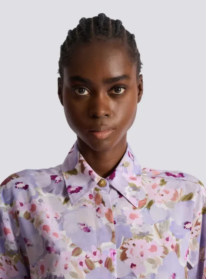 Camicia in popeline di cotone stampato Camicia in popeline di cotone stampato