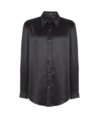 Camicia in seta con cristalli