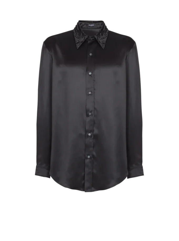 Camicia in seta con cristalli