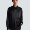 Camicia in seta con cristalli