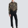 Camicia in seta stampata con motivo Chaînes