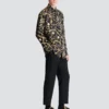 Camicia in seta stampata con motivo Chaînes