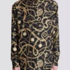 Camicia in seta stampata con motivo Chaînes