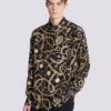 Camicia in seta stampata con motivo Chaînes