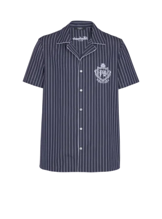 Camicia pigiama a righe in popeline