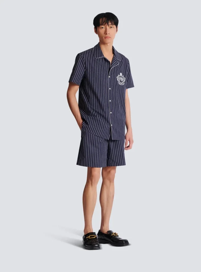 Camicia pigiama a righe in popeline Camicia pigiama a righe in popeline
