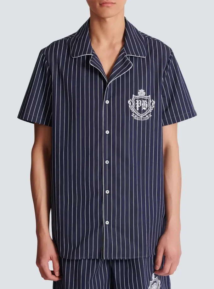 Camicia pigiama a righe in popeline Camicia pigiama a righe in popeline