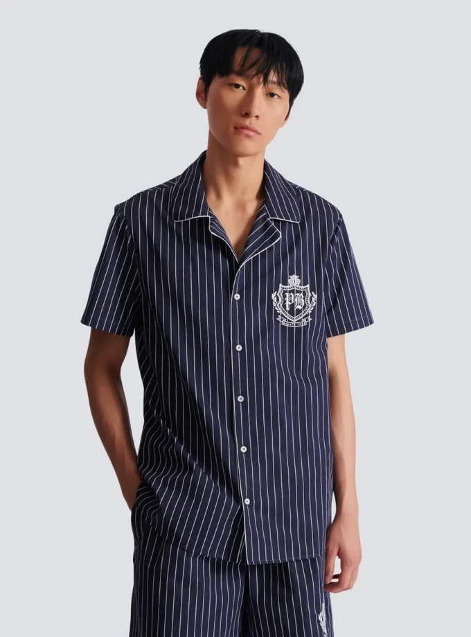 Camicia pigiama a righe in popeline Camicia pigiama a righe in popeline