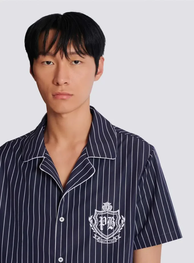 Camicia pigiama a righe in popeline Camicia pigiama a righe in popeline
