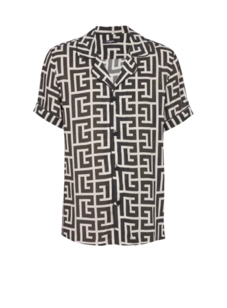 Camicia pigiama con stampa monogramma