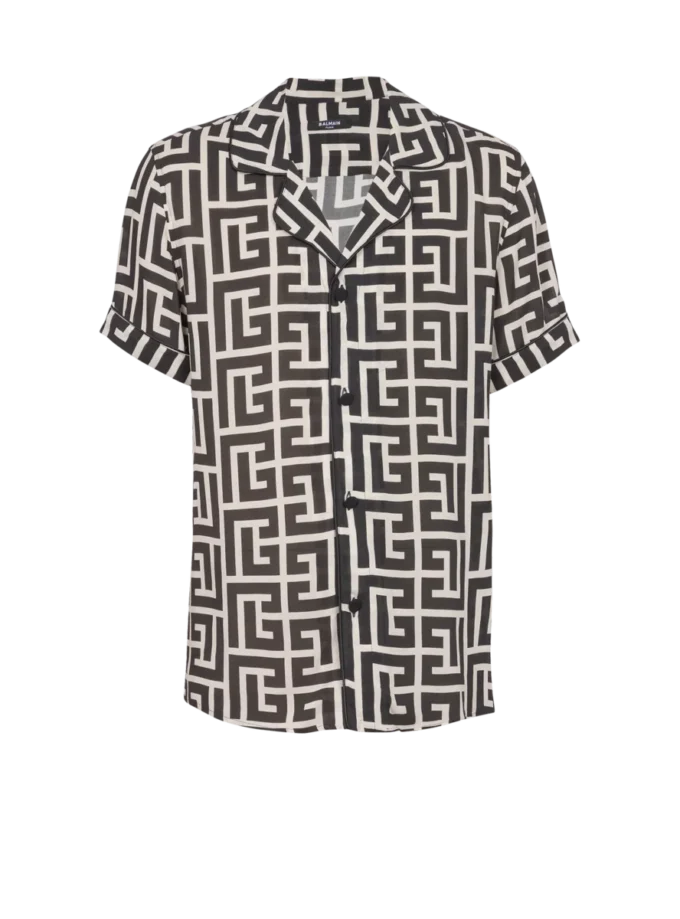 Camicia pigiama con stampa monogramma Camicia pigiama con stampa monogramma