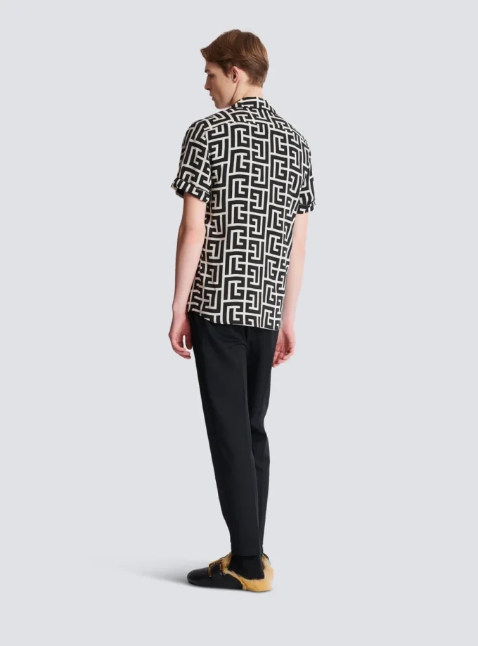 Camicia pigiama con stampa monogramma Camicia pigiama con stampa monogramma