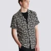 Camicia pigiama con stampa monogramma Camicia pigiama con stampa monogramma