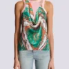 Canotta con stampa Balmain Foulard in stile trompe-l’œil Canotta con stampa Balmain Foulard in stile trompe-l’œil