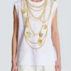 Canotta con stampa Collier in stile trompe-l’œil Canotta con stampa Collier in stile trompe-l’œil