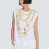 Canotta con stampa Collier in stile trompe-l’œil Canotta con stampa Collier in stile trompe-l’œil