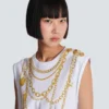 Canotta con stampa Collier in stile trompe-l’œil Canotta con stampa Collier in stile trompe-l’œil