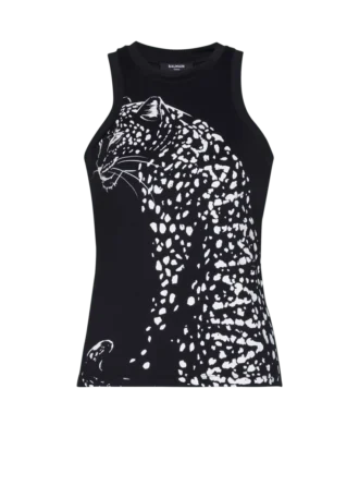 Canotta con stampa leopardata