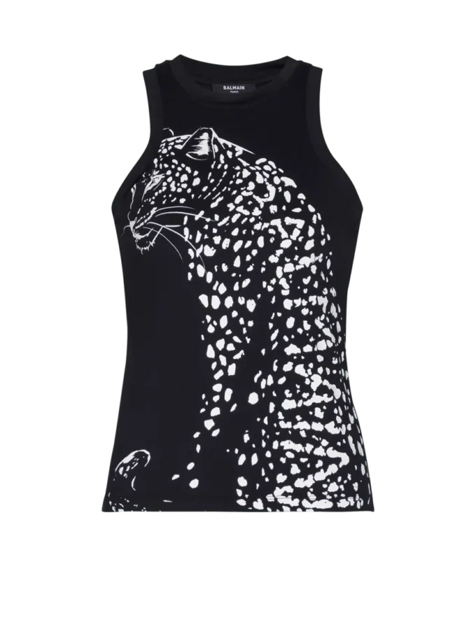 Canotta con stampa leopardata