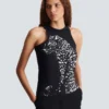 Canotta con stampa leopardata