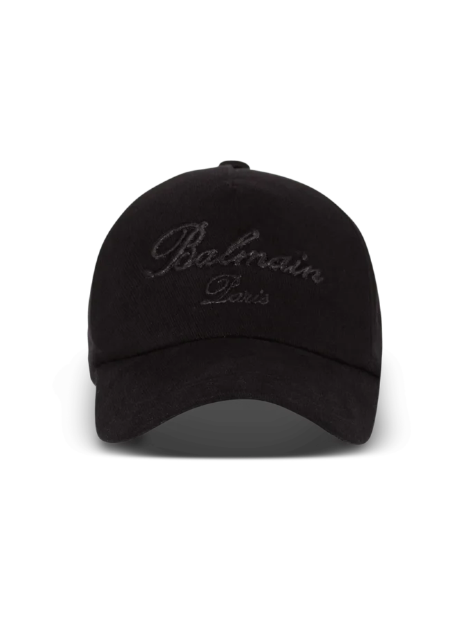 Cappellino da baseball in cotone con ricamo Balmain Signature Cappellino da baseball in cotone con ricamo Balmain Signature