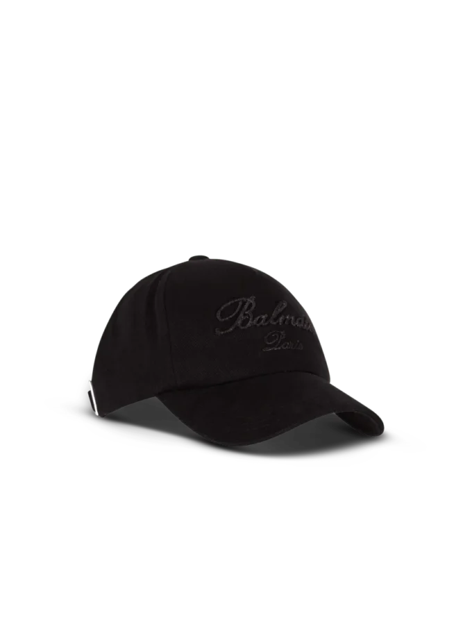 Cappellino da baseball in cotone con ricamo Balmain Signature Cappellino da baseball in cotone con ricamo Balmain Signature