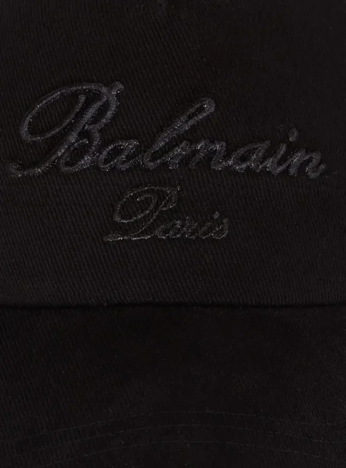 Cappellino da baseball in cotone con ricamo Balmain Signature Cappellino da baseball in cotone con ricamo Balmain Signature