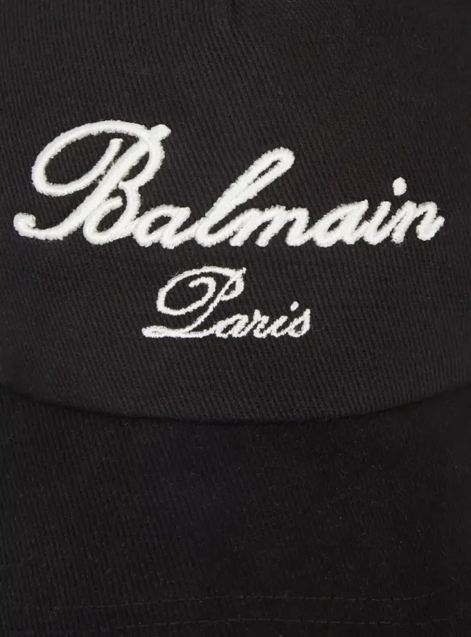 Cappellino in cotone con ricamo Balmain Signature Cappellino in cotone con ricamo Balmain Signature