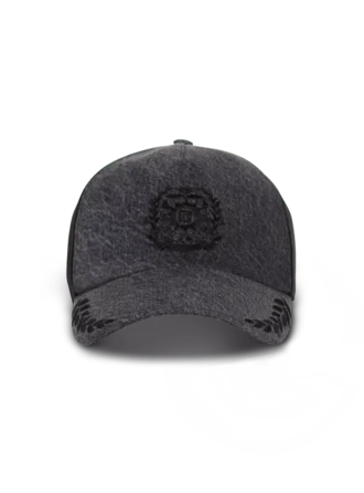 Cappellino in denim con ricamo Balmain Écusson
