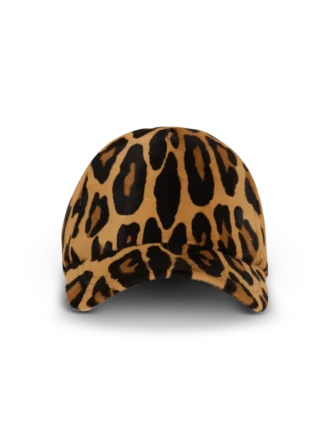 Cappellino in pelle stile pony con motivo leopardato Cappellino in pelle stile pony con motivo leopardato
