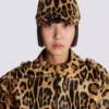 Cappellino in pelle stile pony con motivo leopardato Cappellino in pelle stile pony con motivo leopardato