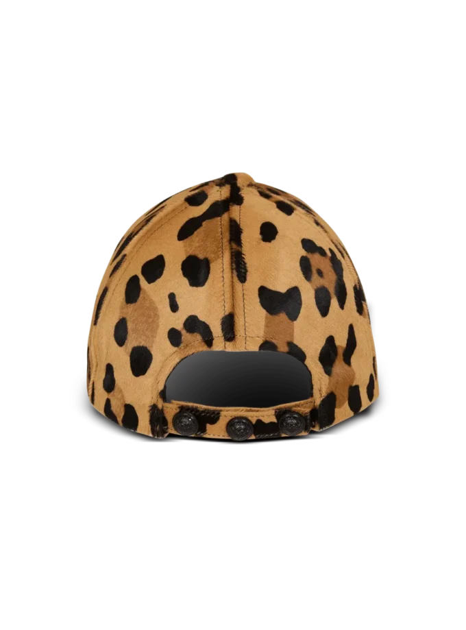 Cappellino in pelle stile pony con motivo leopardato Cappellino in pelle stile pony con motivo leopardato
