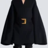 Cappotto corto avvolgente in lana