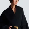Cappotto corto avvolgente in lana