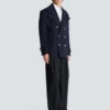 Cappotto corto in lana a righe