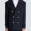 Cappotto corto in lana a righe
